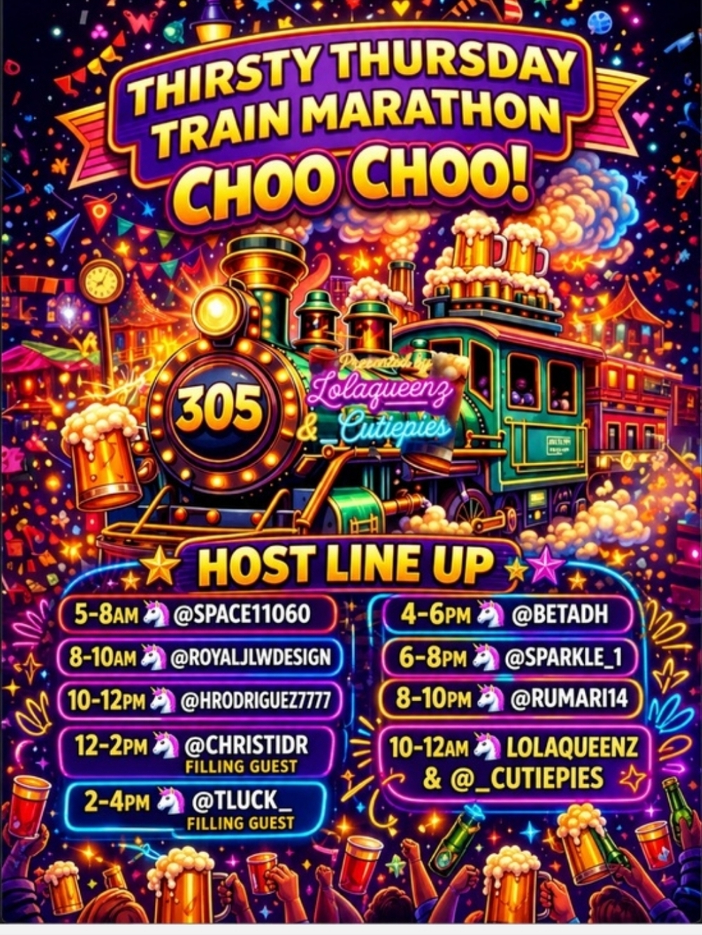 Thirsty Thursday Train Marathon Choo Choo Sharing Together